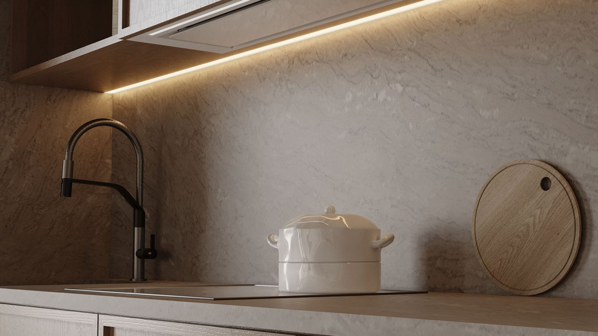 Вытяжка встраиваемая Micra Space White Matt - Белый матовый - Визуализации 7