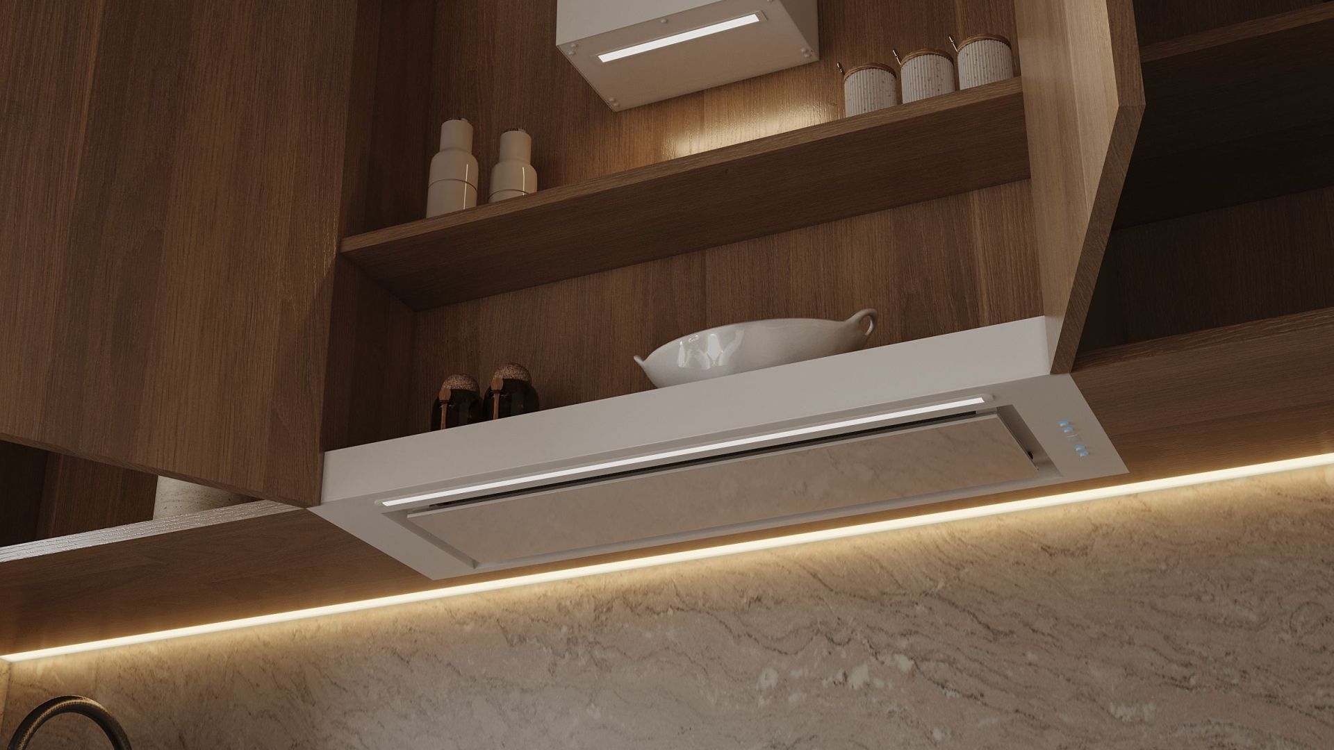 Вытяжка встраиваемая Micra Space White Matt - Белый матовый - Визуализации 2