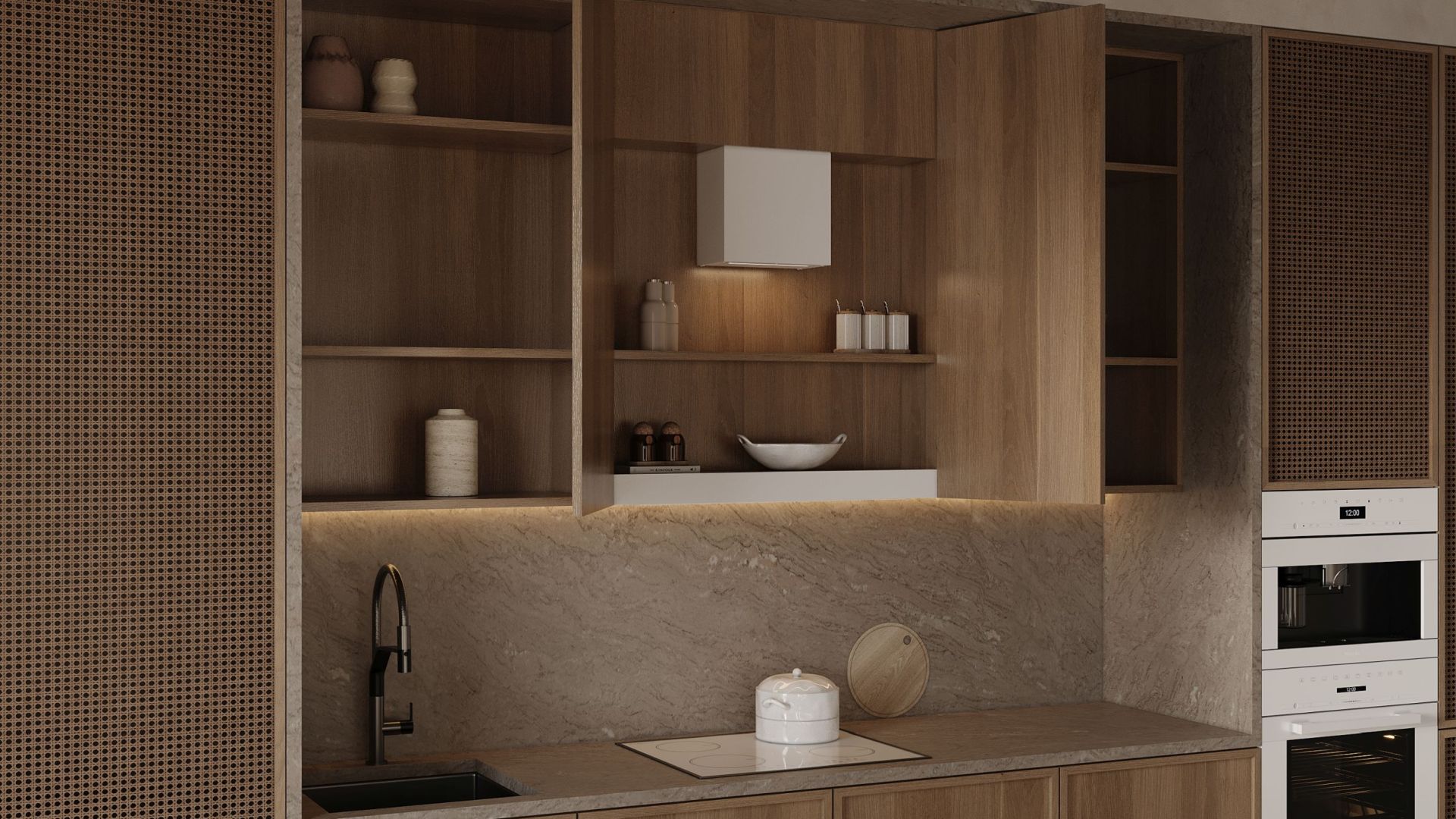 Вытяжка встраиваемая Micra Space White Matt - Белый матовый - Визуализации 3