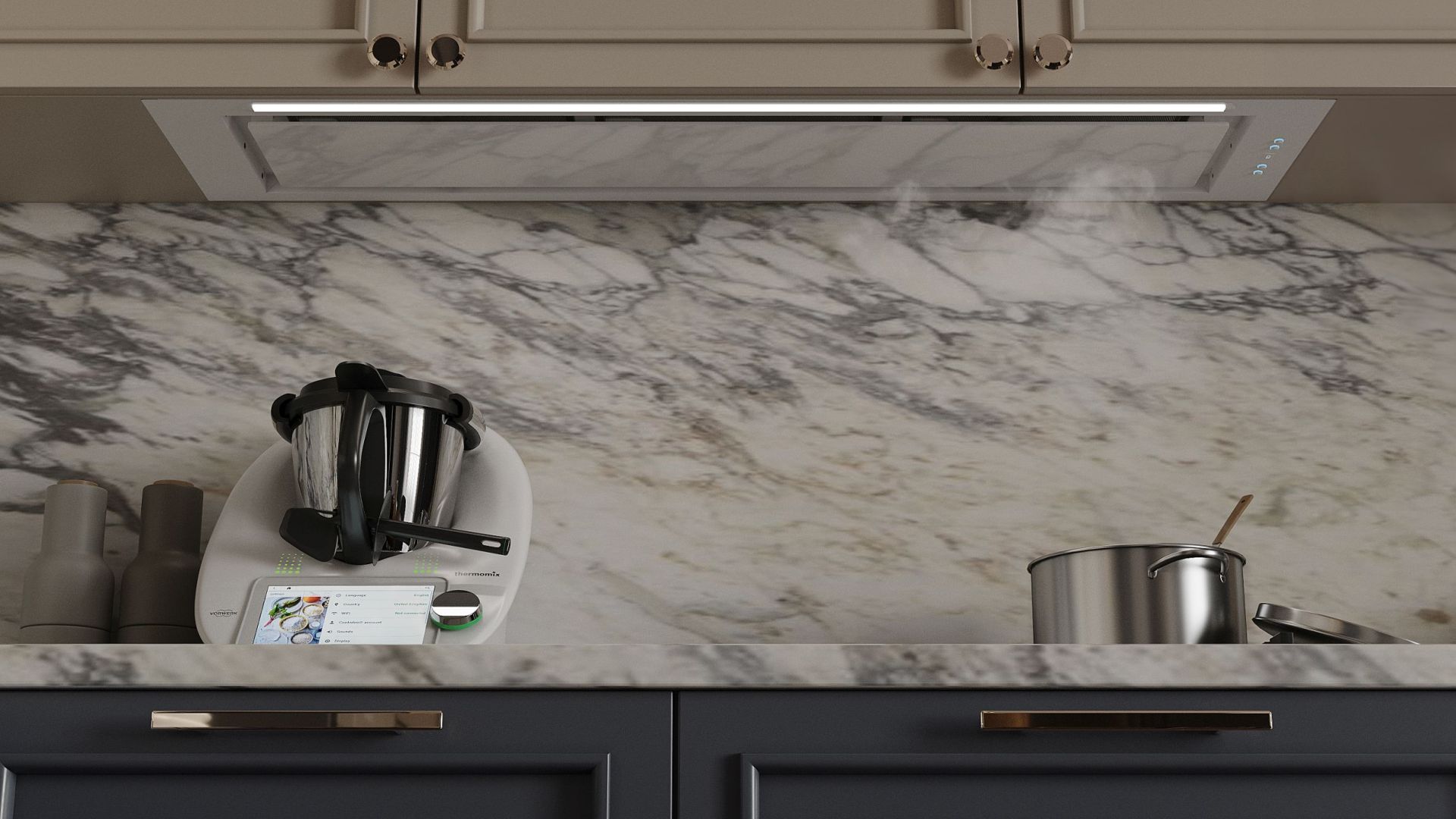 Вытяжка встраиваемая Micra White Matt 120 cm - Белый матовый - Визуализации 3