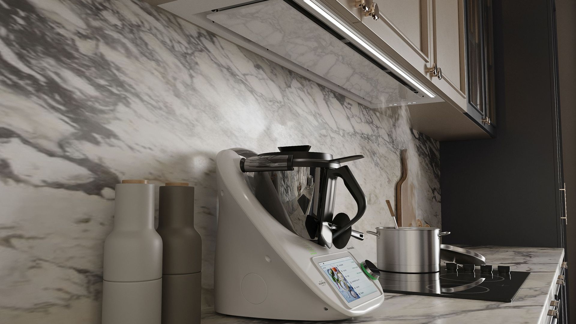 Вытяжка встраиваемая Micra White Matt 120 cm - Белый матовый - Визуализации 4