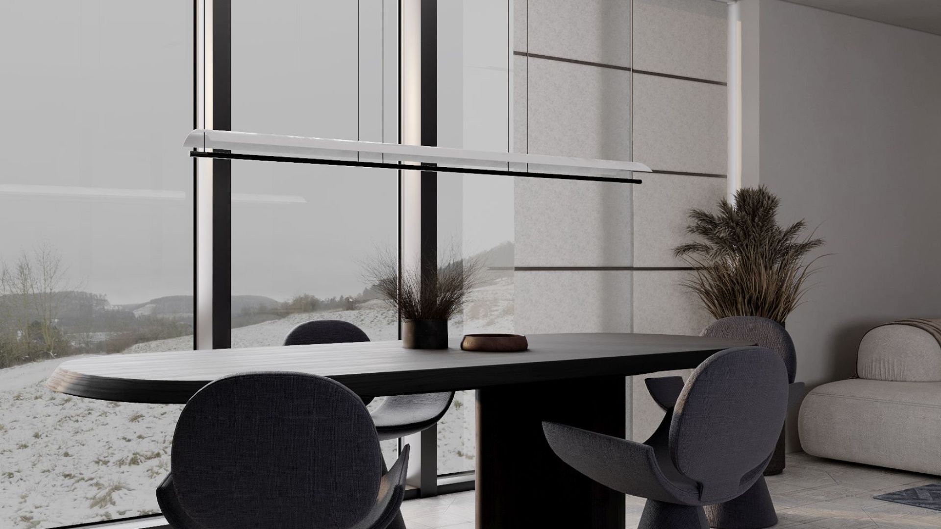 Вытяжка островная Oval Black Matt - Черный мат - Визуализации 9