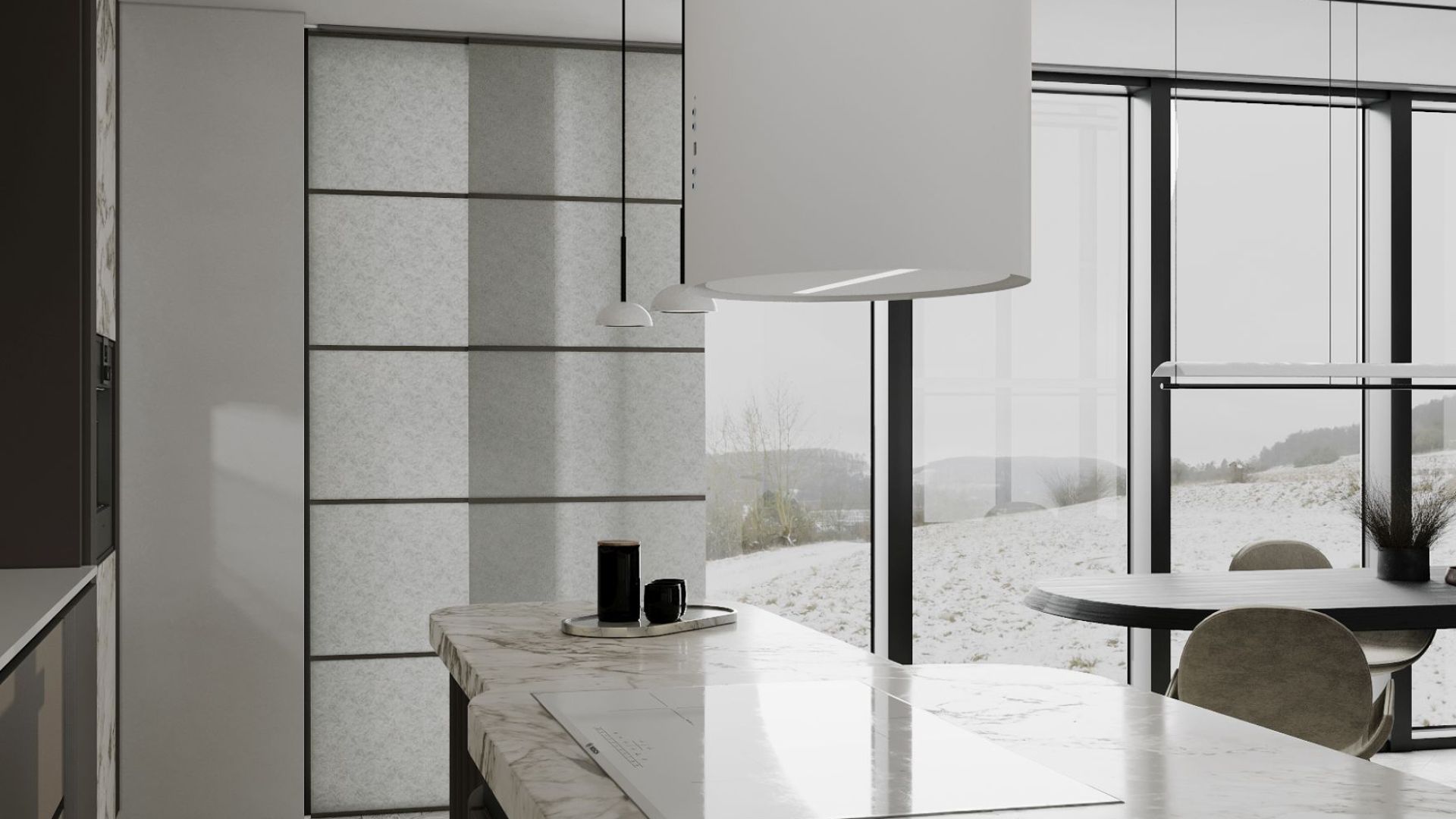 Вытяжка островная Oval White Matt - Белый матовый - Визуализации 7