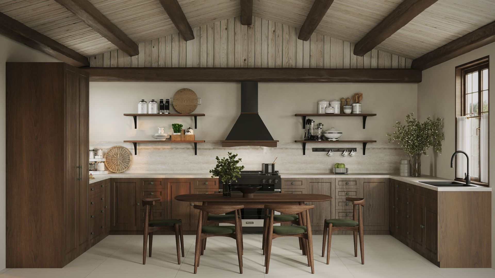 Вытяжка рустикальная Rustic Black Matt - Черный мат - Визуализации 2