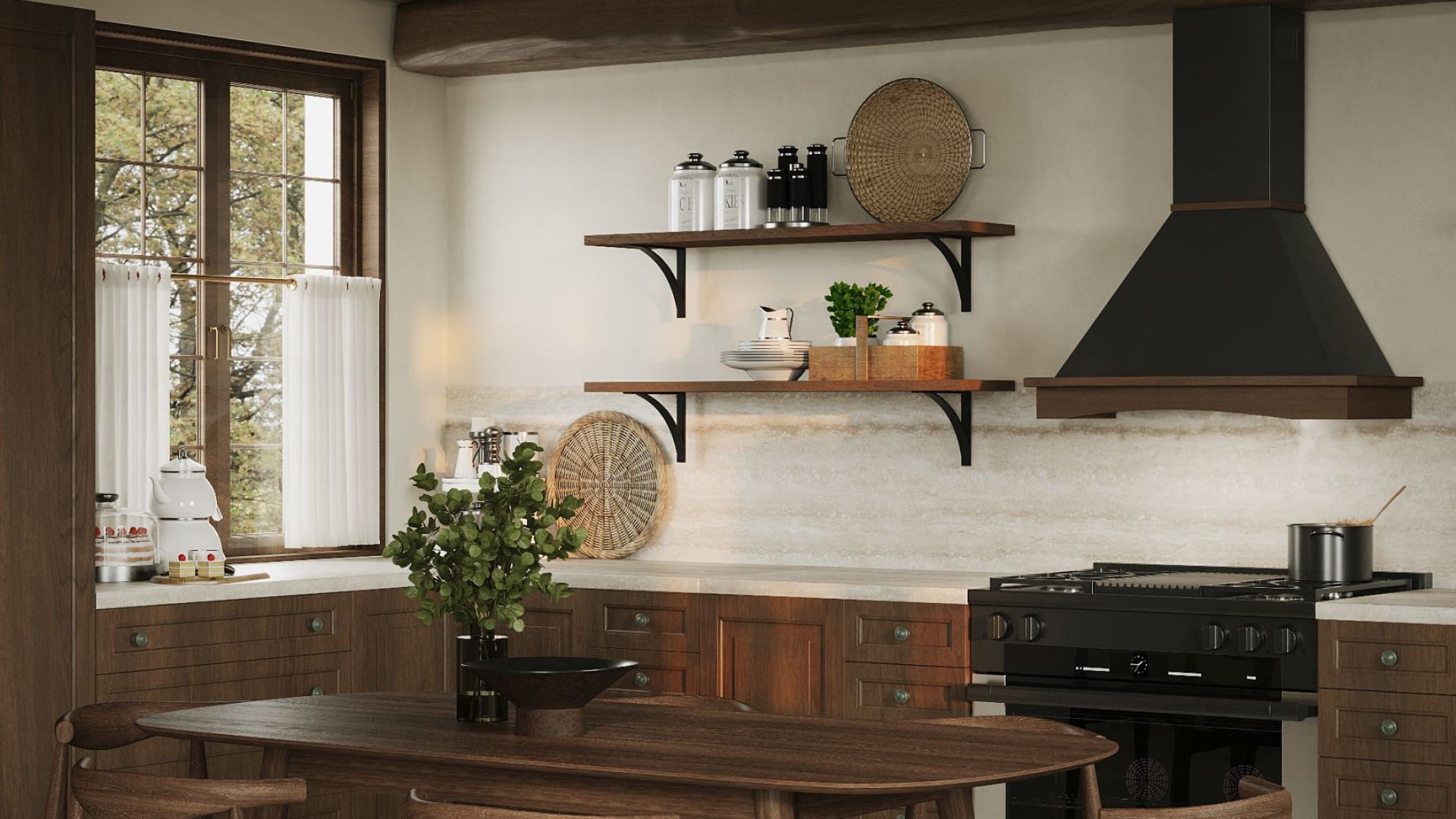 Вытяжка рустикальная Rustic Black Matt - Черный мат - Визуализации 3