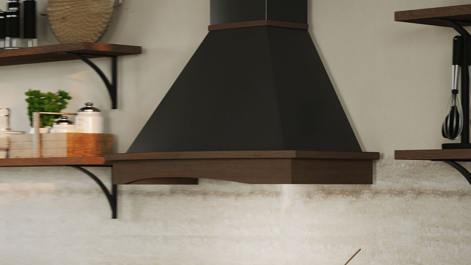 Вытяжка рустикальная Rustic Black Matt - Черный мат - Визуализации 4