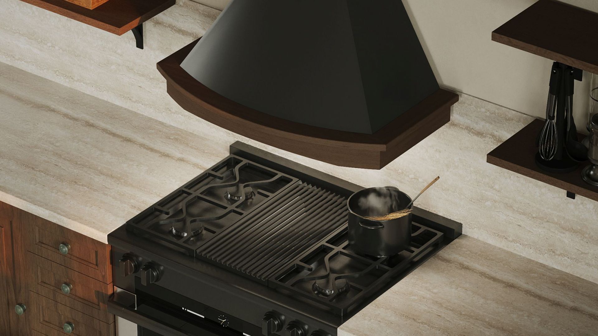 Вытяжка рустикальная Rustic Black Matt - Черный мат - Визуализации 8