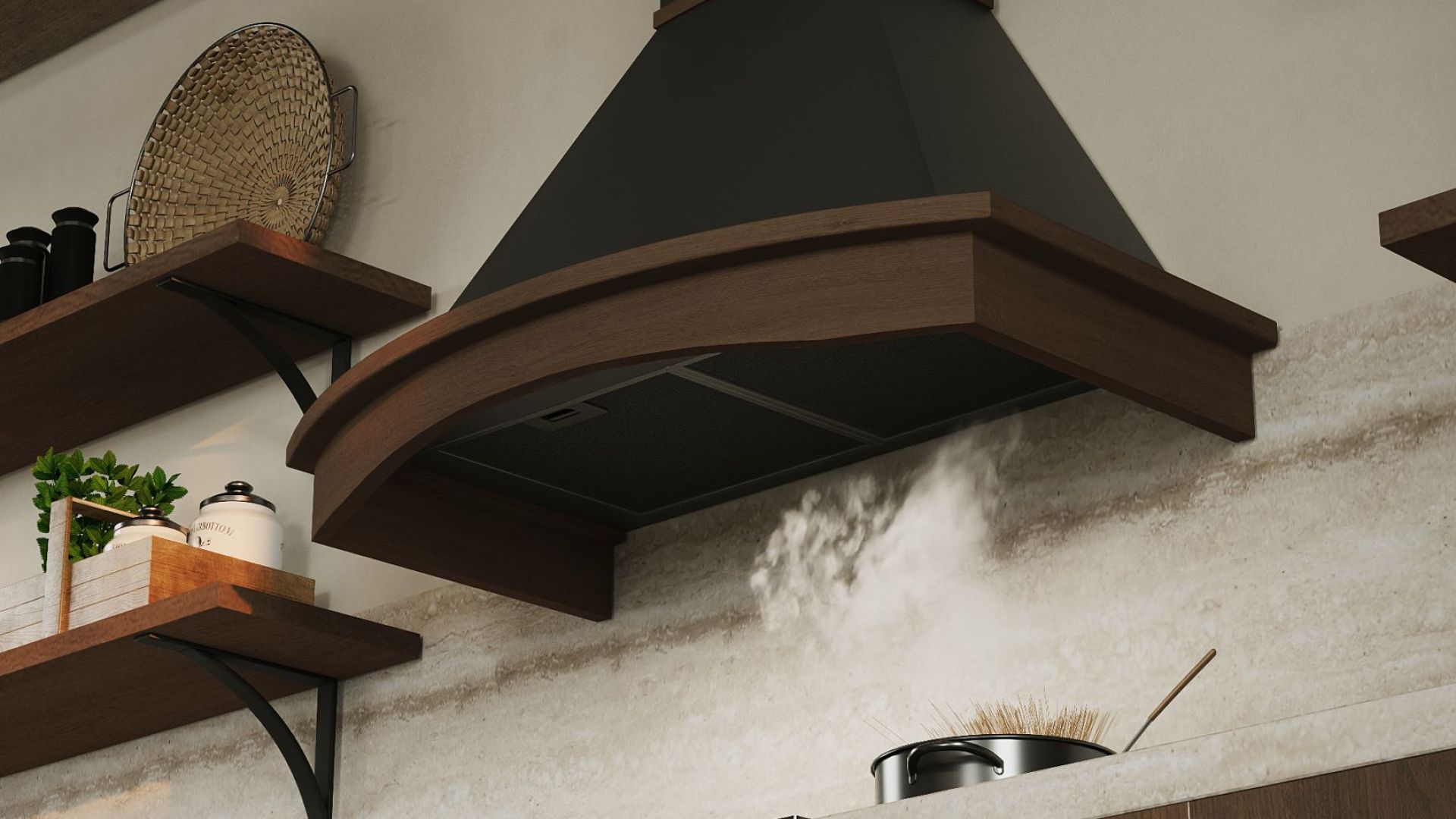 Вытяжка рустикальная Rustic Black Matt - Черный мат - Визуализации 9