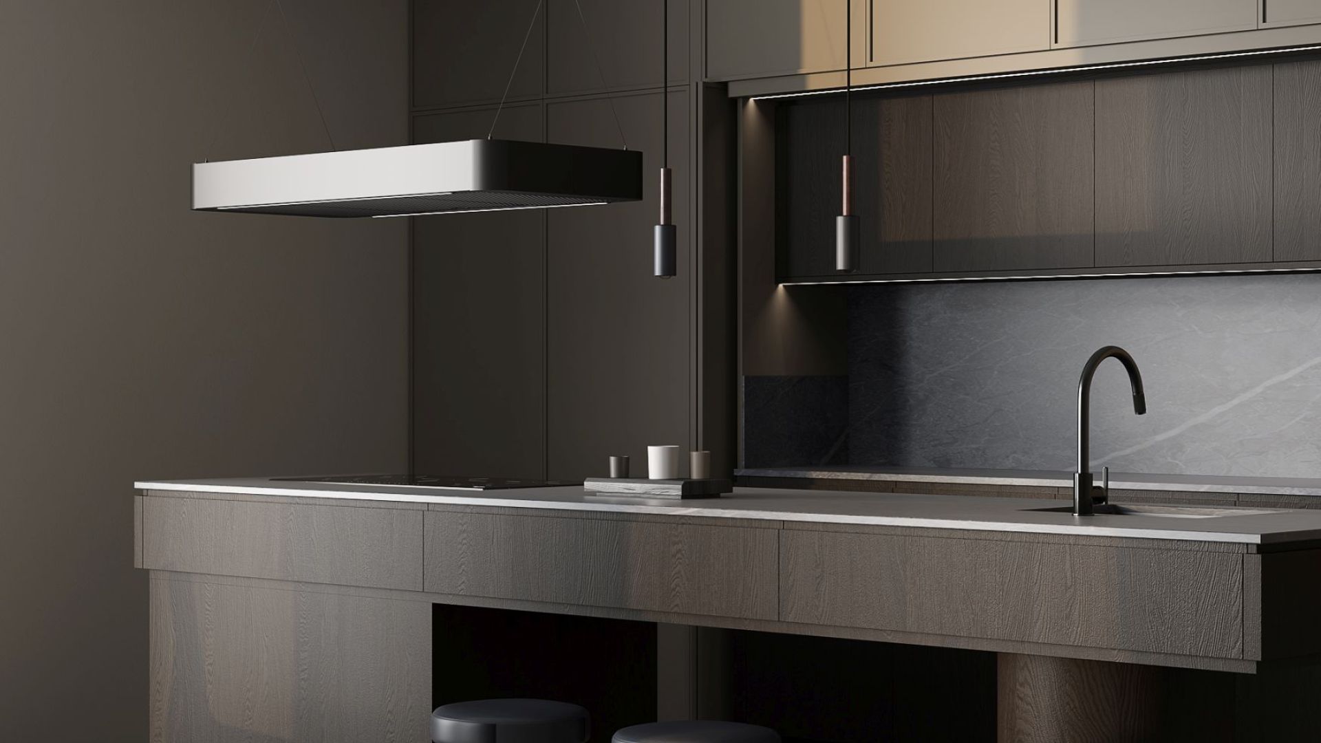 Вытяжка островная Sven Black Matt - Черный мат - Визуализации 2