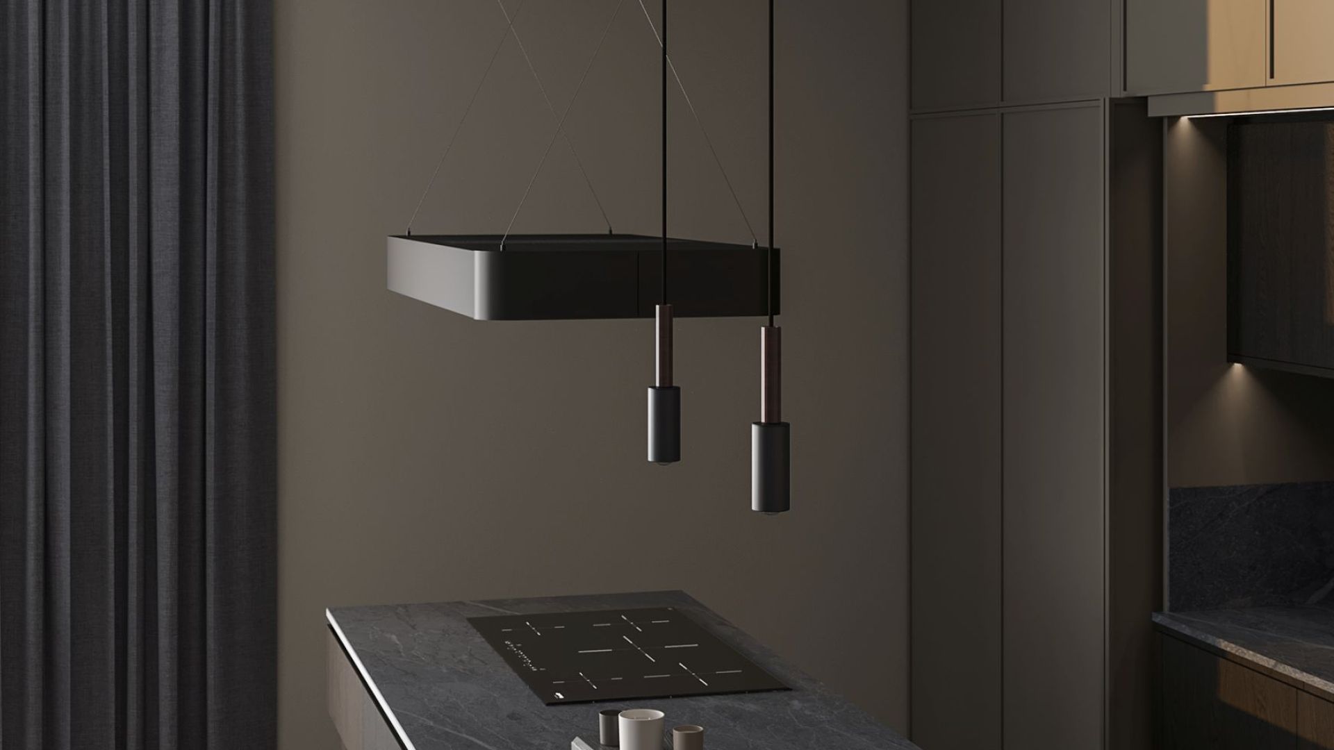 Вытяжка островная Sven Black Matt - Черный мат - Визуализации 3