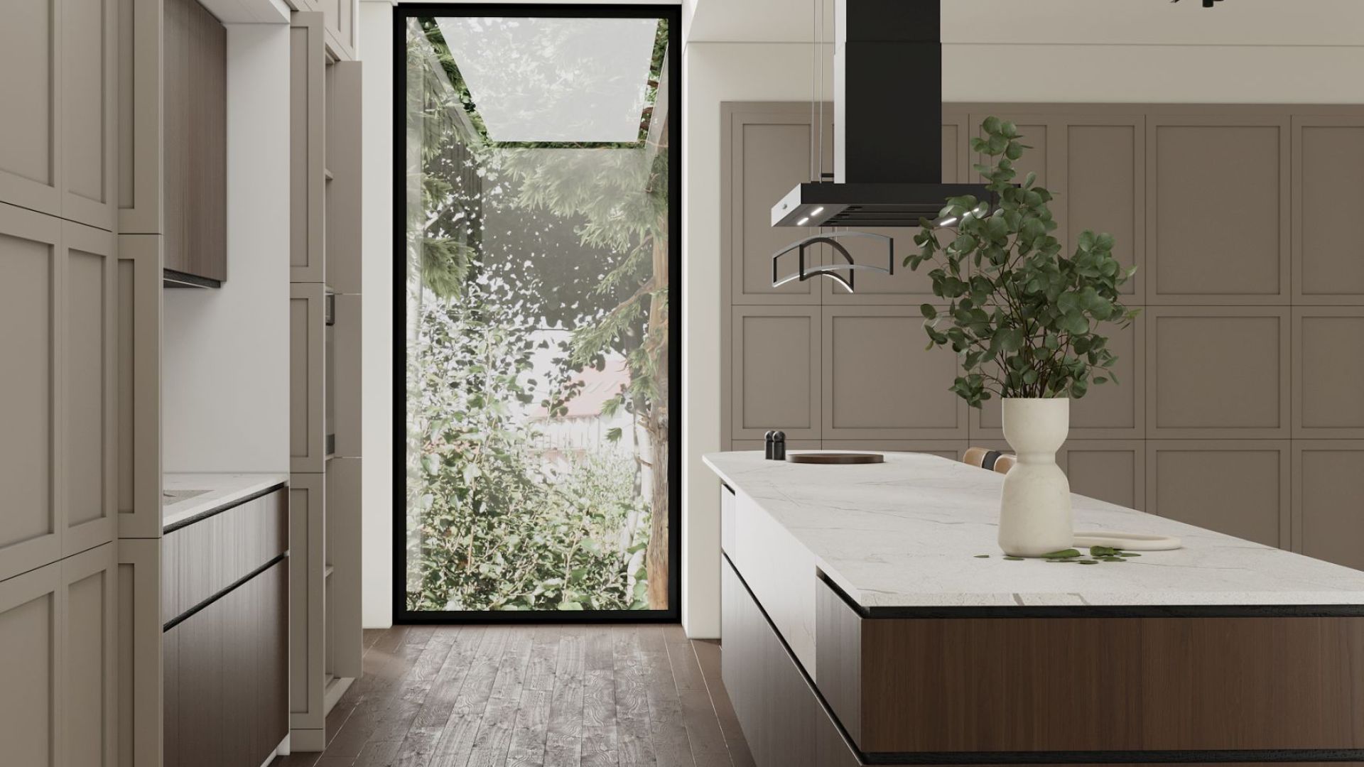 Вытяжка островная Sento Eco Island Black Matt - Черный мат - Визуализации 3