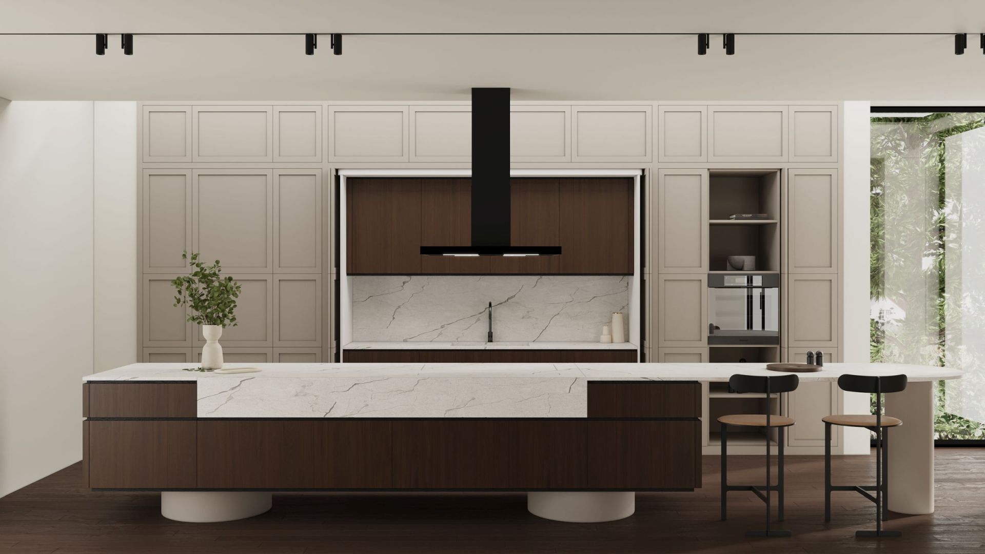 Вытяжка островная Sento Eco Island Black Matt - Черный мат - Визуализации 4