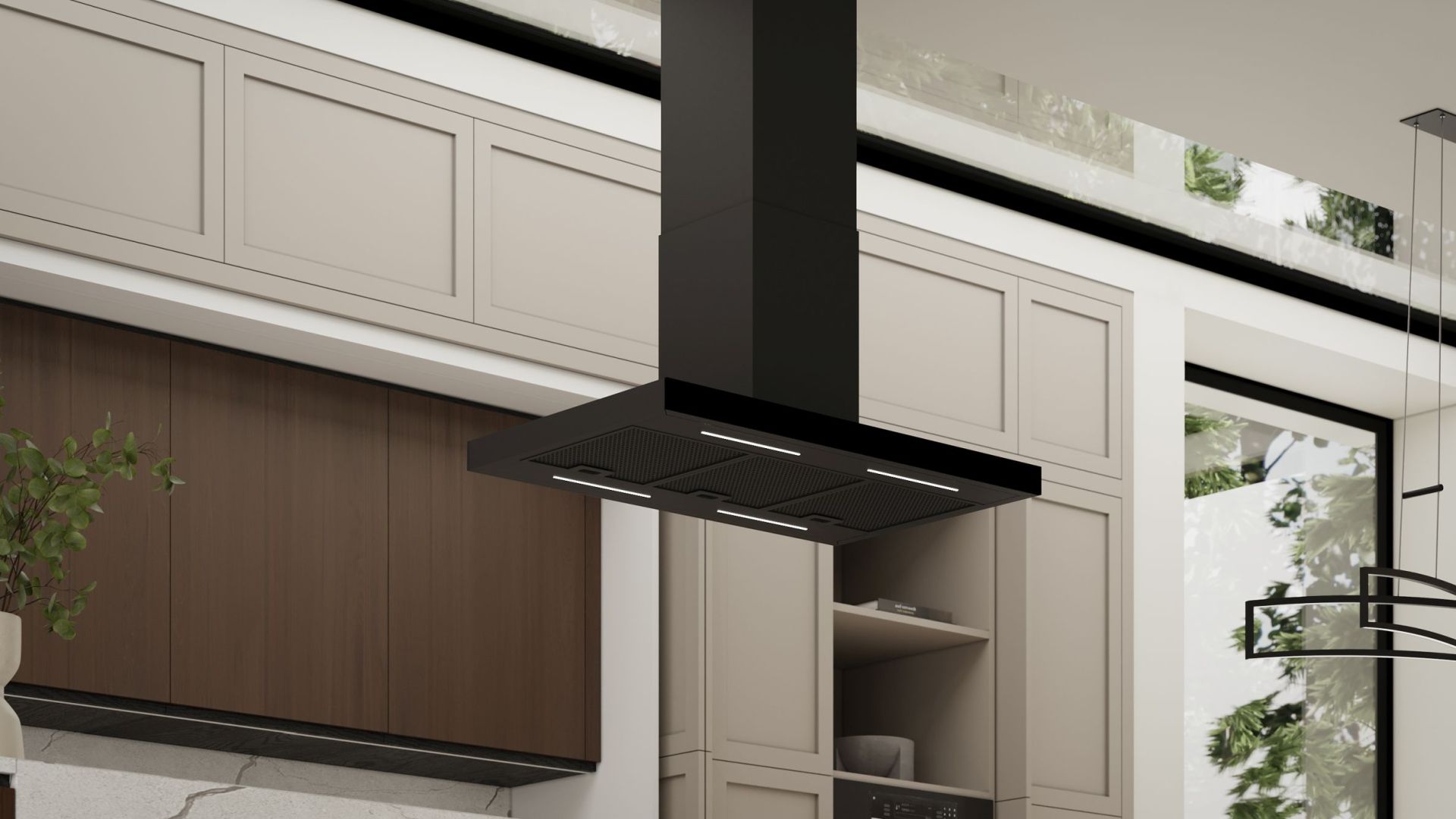 Вытяжка островная Sento Eco Island Black Matt - Черный мат - Визуализации 5