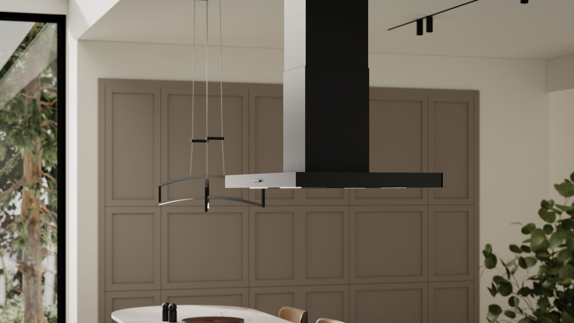 Вытяжка островная Sento Eco Island Black Matt - Черный мат - Визуализации 9