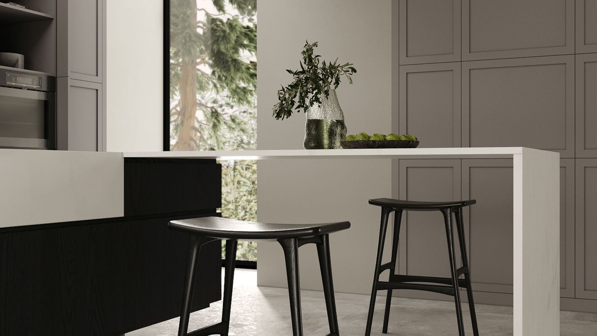 Вытяжка островная Sento Island Black Matt - Черный мат - Визуализации 3