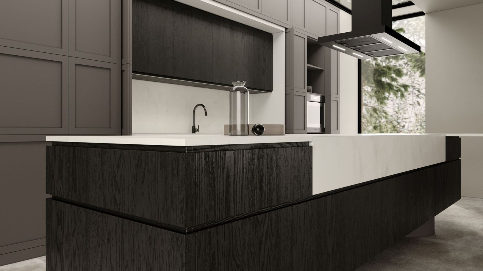 Вытяжка островная Sento Island Black Matt - Черный мат - Визуализации 4