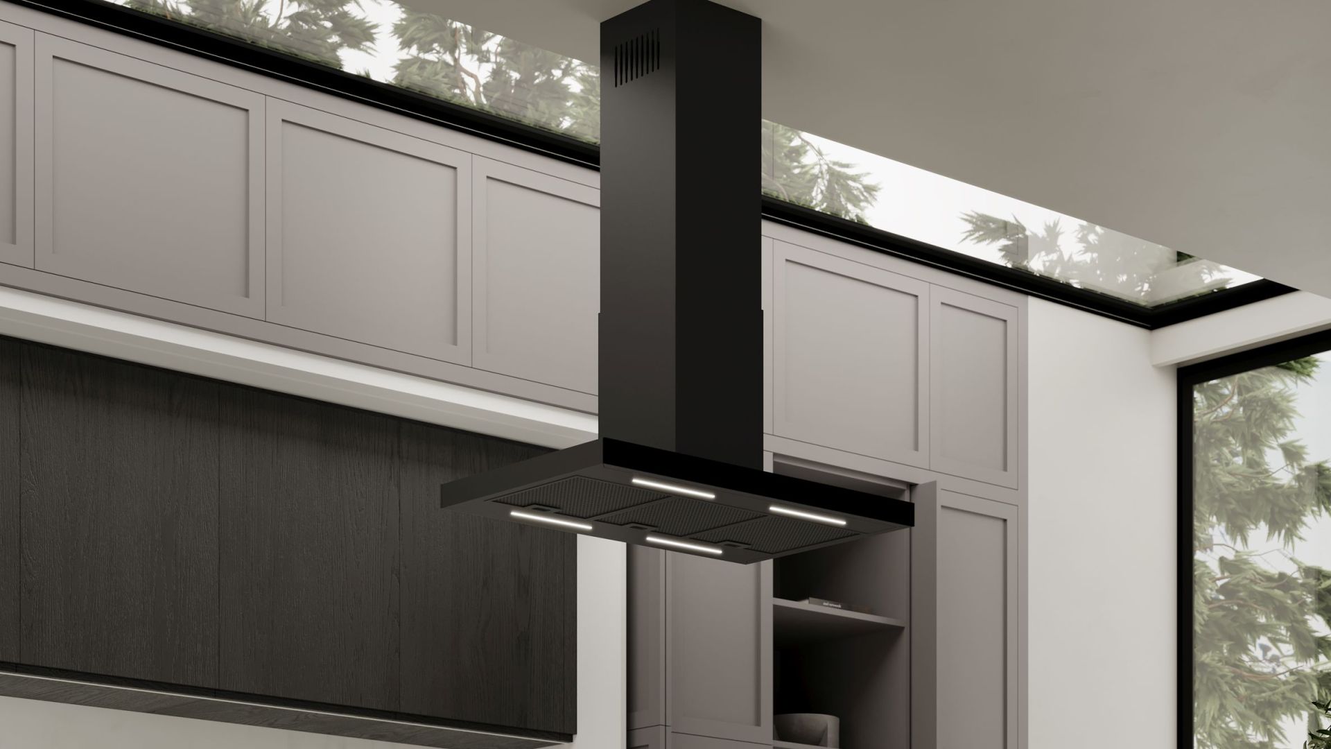 Вытяжка островная Sento Island Black Matt - Черный мат - Визуализации 6