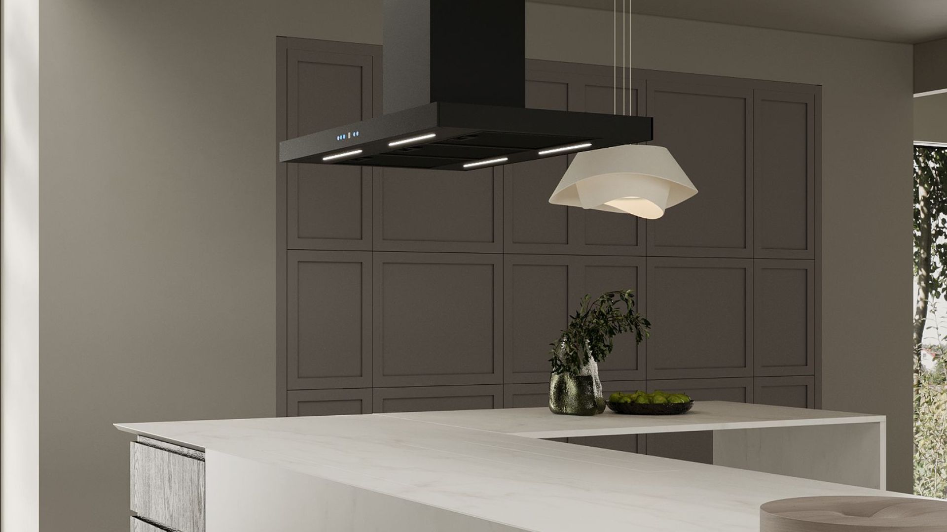 Вытяжка островная Sento Island Black Matt - Черный мат - Визуализации 9