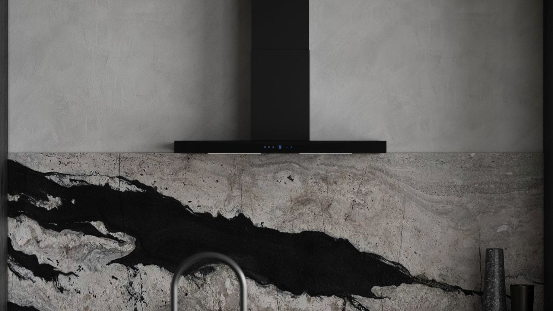 Вытяжка пристенная Sento  Black Matt - Черный мат - Визуализации 2