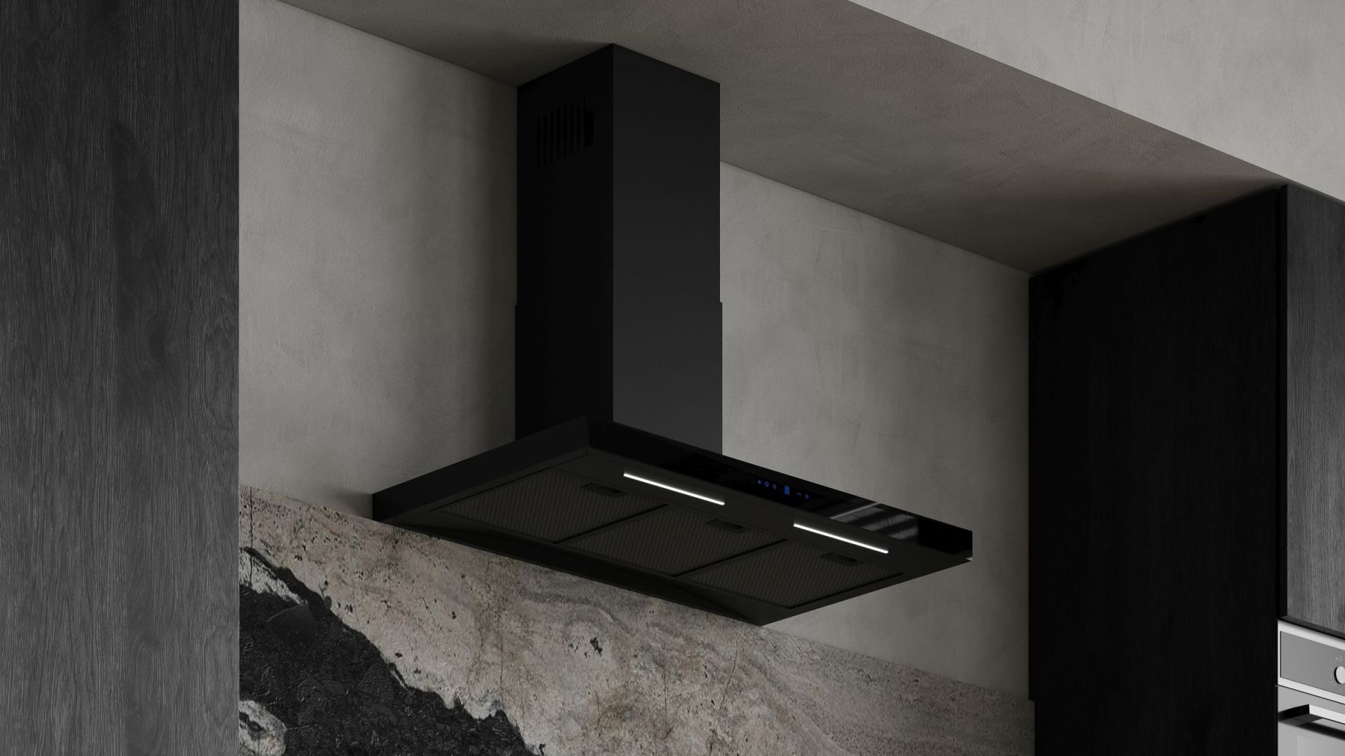 Вытяжка пристенная Sento  Black Matt - Черный мат - Визуализации 4