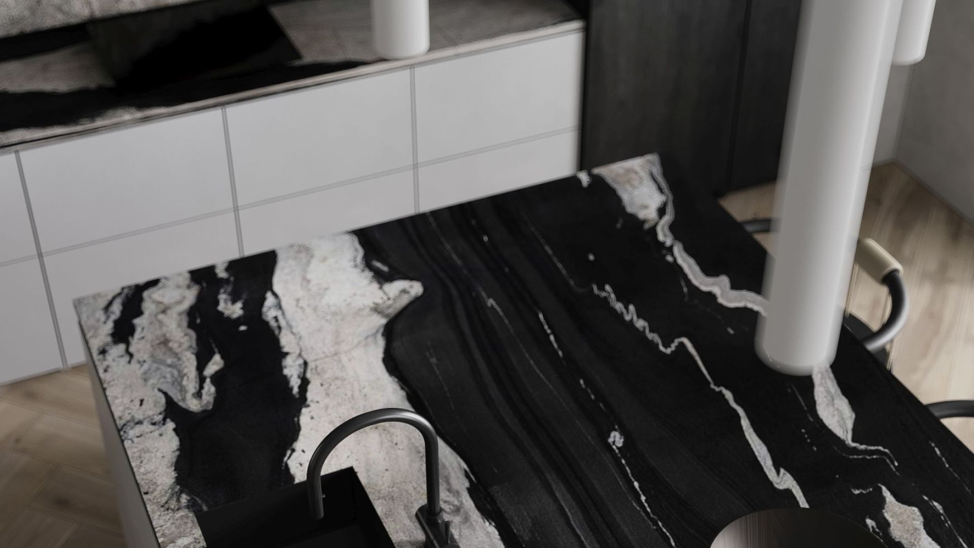 Вытяжка пристенная Sento  Black Matt - Черный мат - Визуализации 5