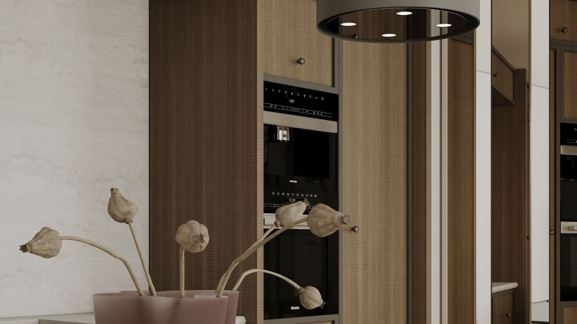 Вытяжка островная Tubo Taupe - Таупе - Визуализации 3