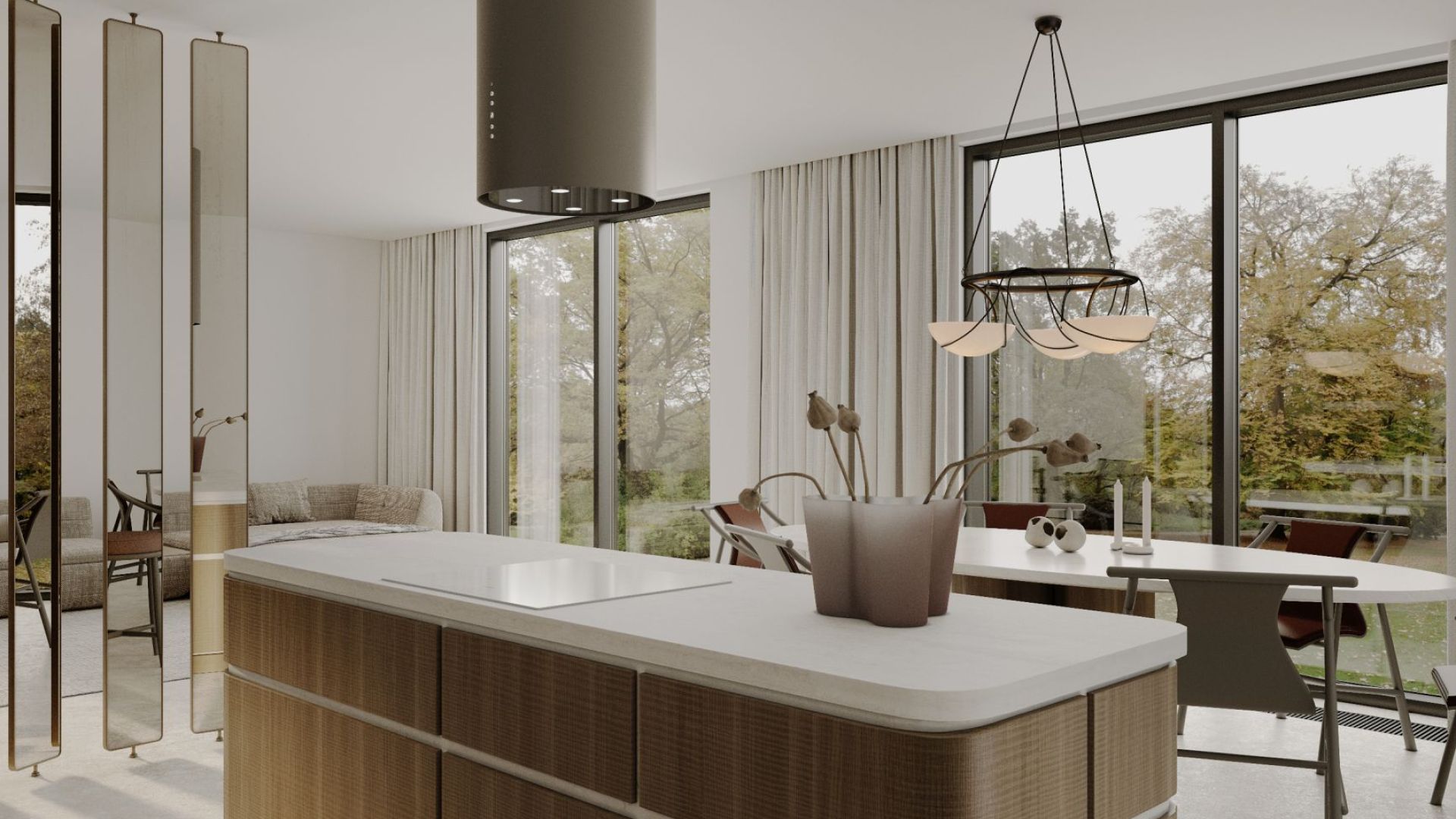 Вытяжка островная Tubo Taupe - Таупе - Визуализации 6