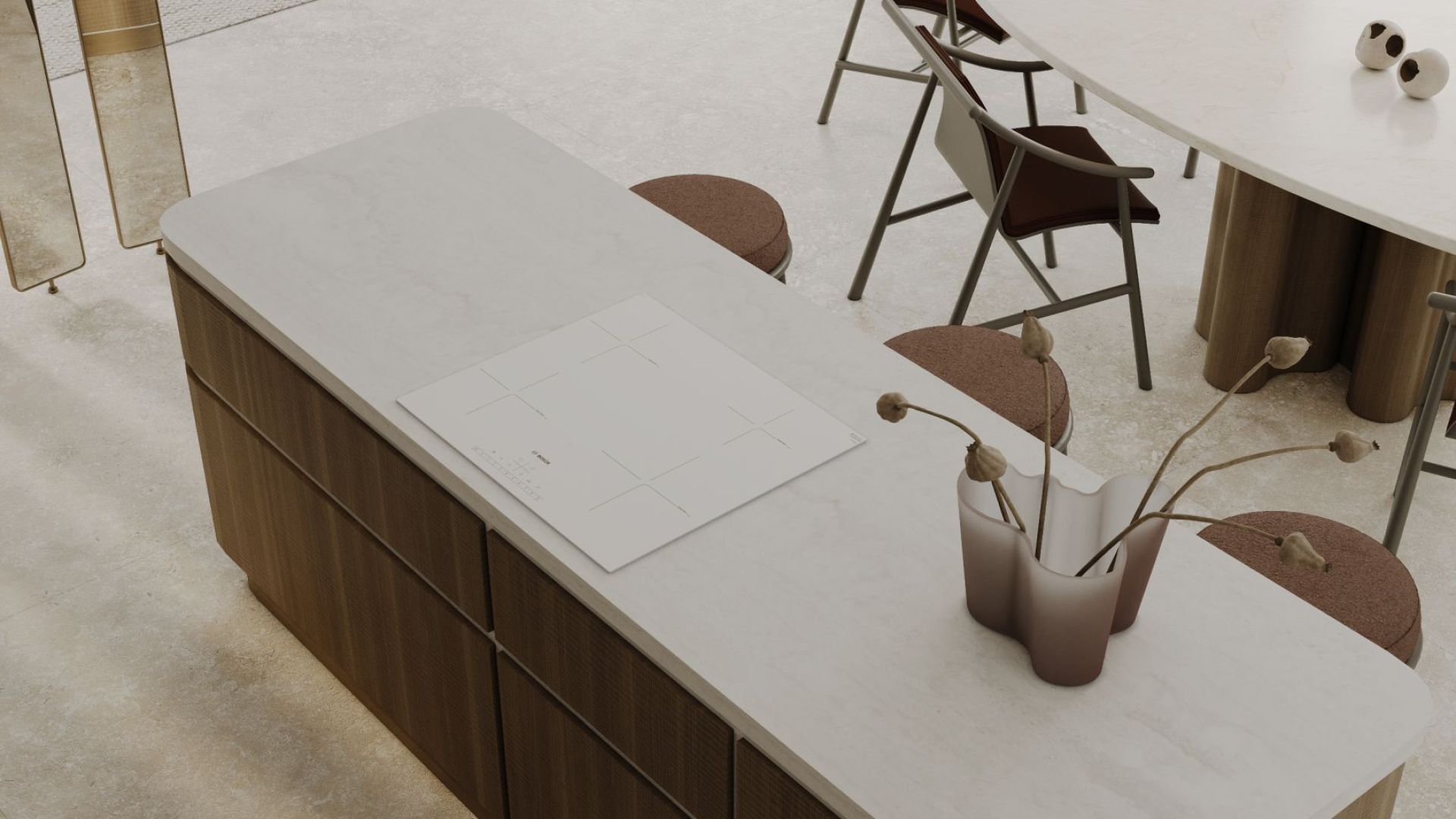 Вытяжка островная Tubo Taupe - Таупе - Визуализации 7