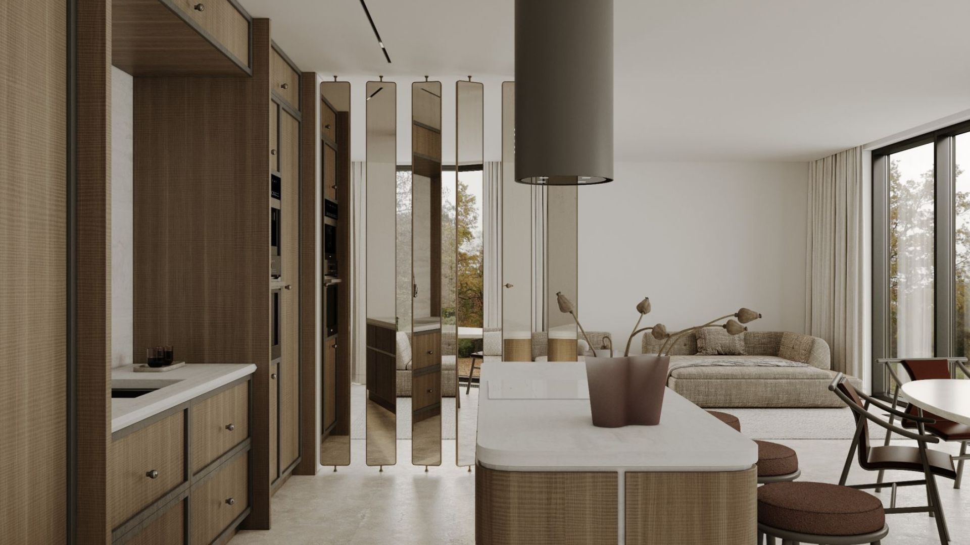 Вытяжка островная Tubo Taupe - Таупе - Визуализации 9