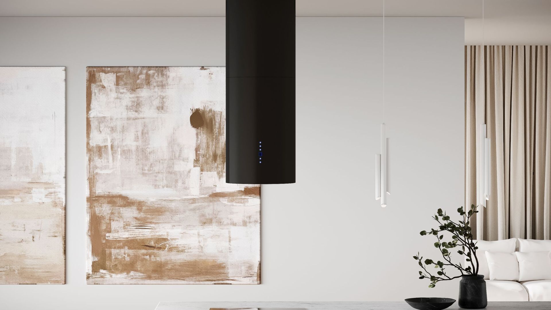 Вытяжка островная Tubo Black Matt - Черный мат - Визуализации 6