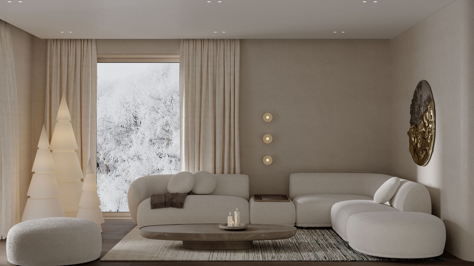 Вытяжка островная Tubo Sterling Gold Gesture Control - Золото - Визуализации 5