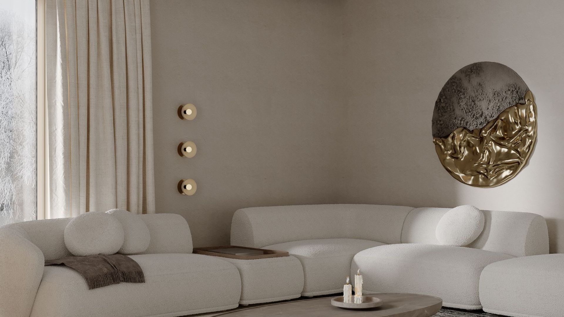 Вытяжка островная Tubo Sterling Gold Gesture Control - Золото - Визуализации 9