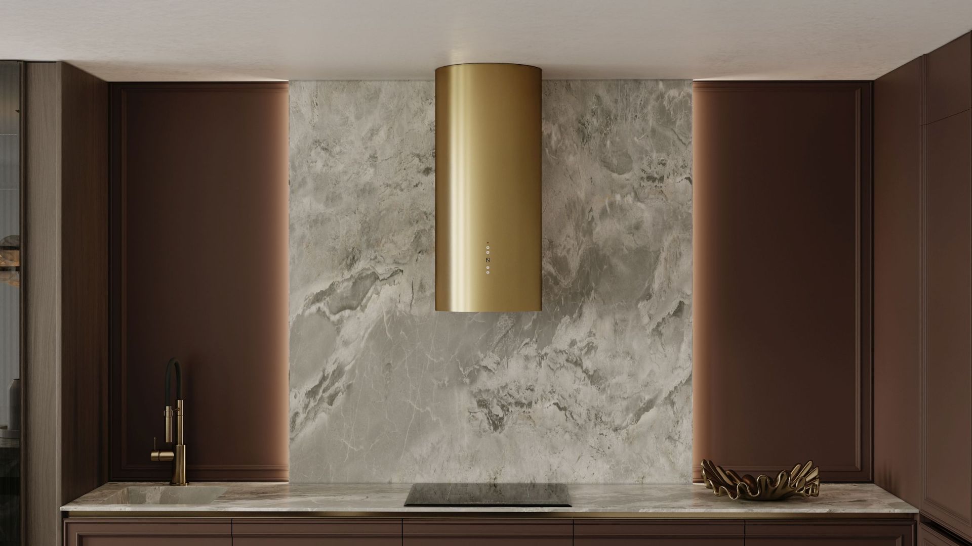 Вытяжка пристенная Cylindro OR Gold BLDC - Золото - Визуализации