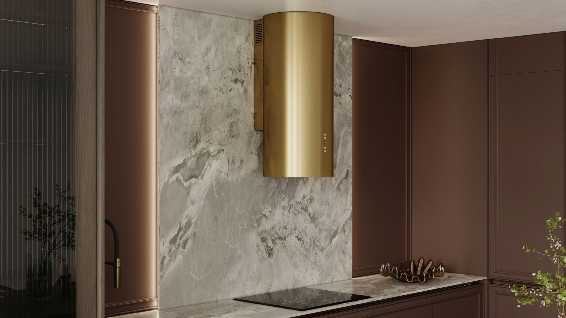 Вытяжка пристенная Cylindro OR Gold BLDC - Золото - Визуализации 2