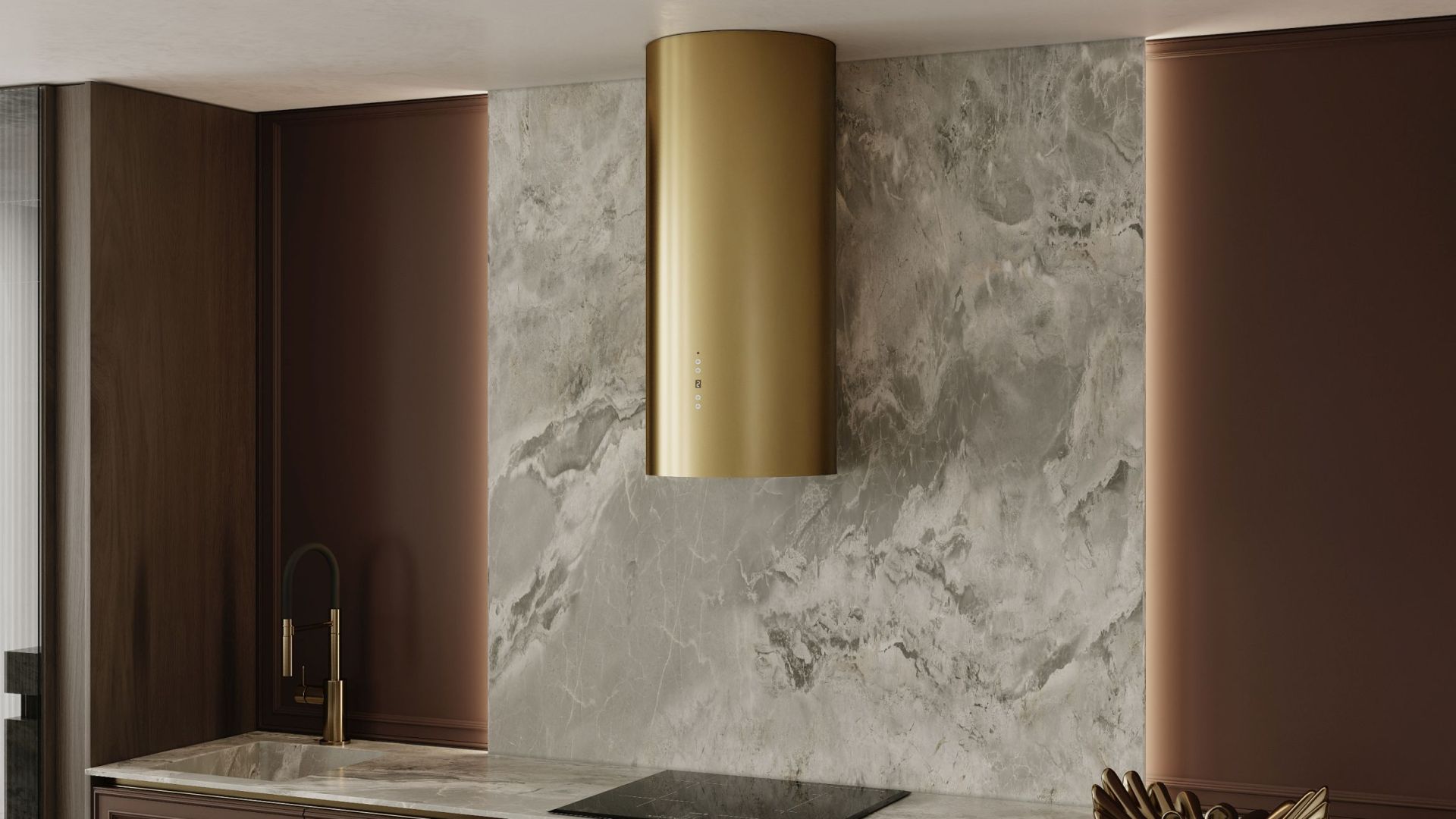 Вытяжка пристенная Cylindro OR Gold BLDC - Золото - Визуализации 4