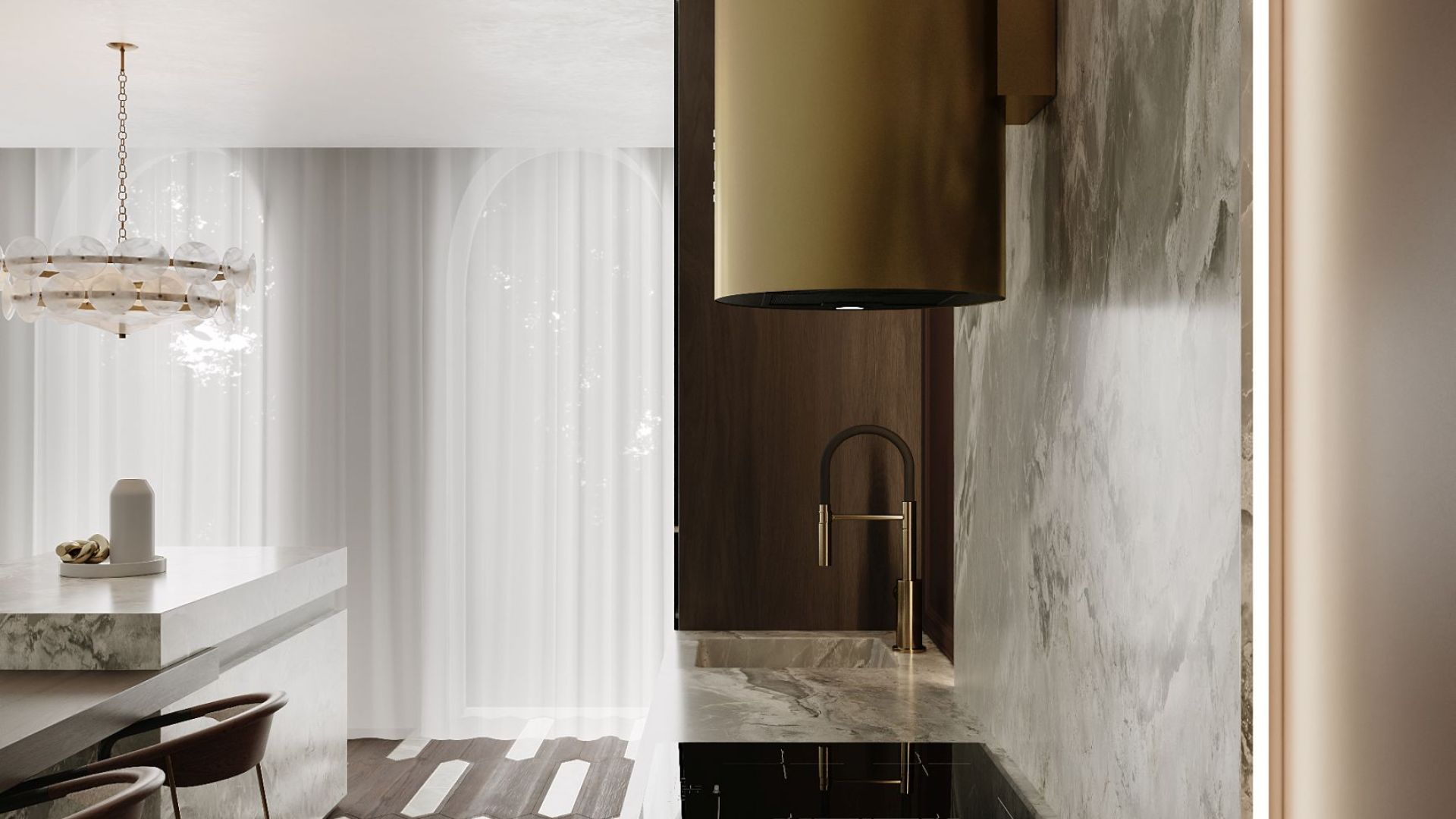 Вытяжка пристенная Cylindro OR Gold BLDC - Золото - Визуализации 6