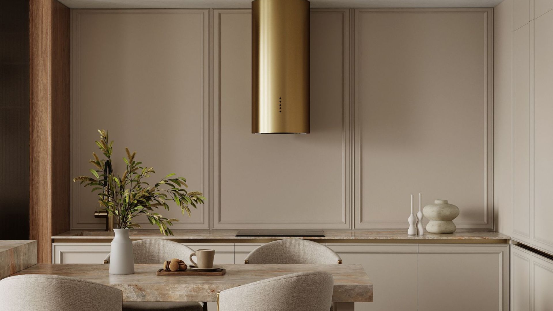 Вытяжка пристенная Cylindro OR Eco Gold - Золото - Визуализации 2