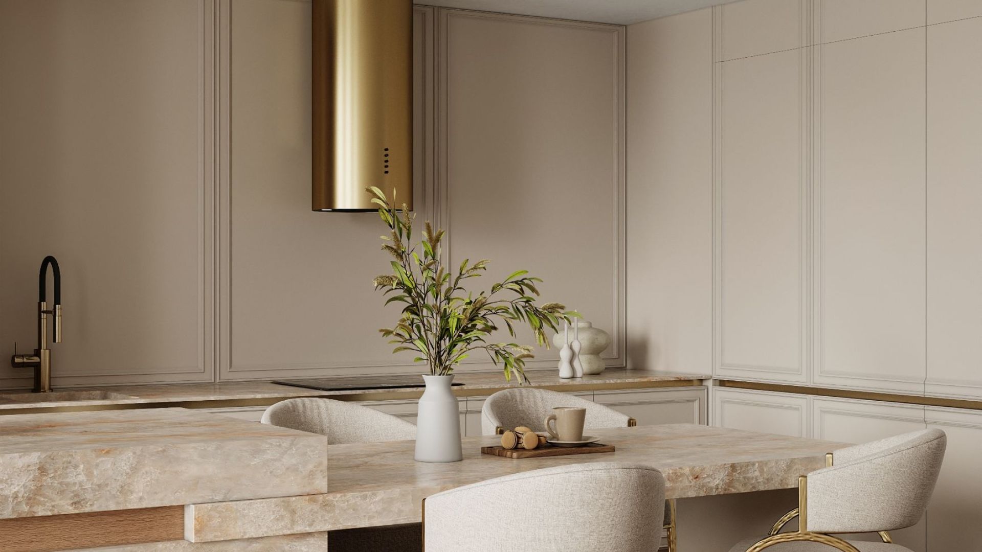 Вытяжка пристенная Cylindro OR Eco Gold - Золото - Визуализации 5