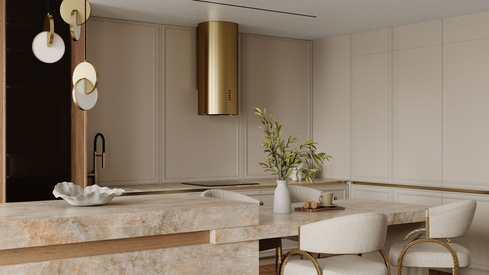 Вытяжка пристенная Cylindro OR Eco Gold - Золото - Визуализации 7