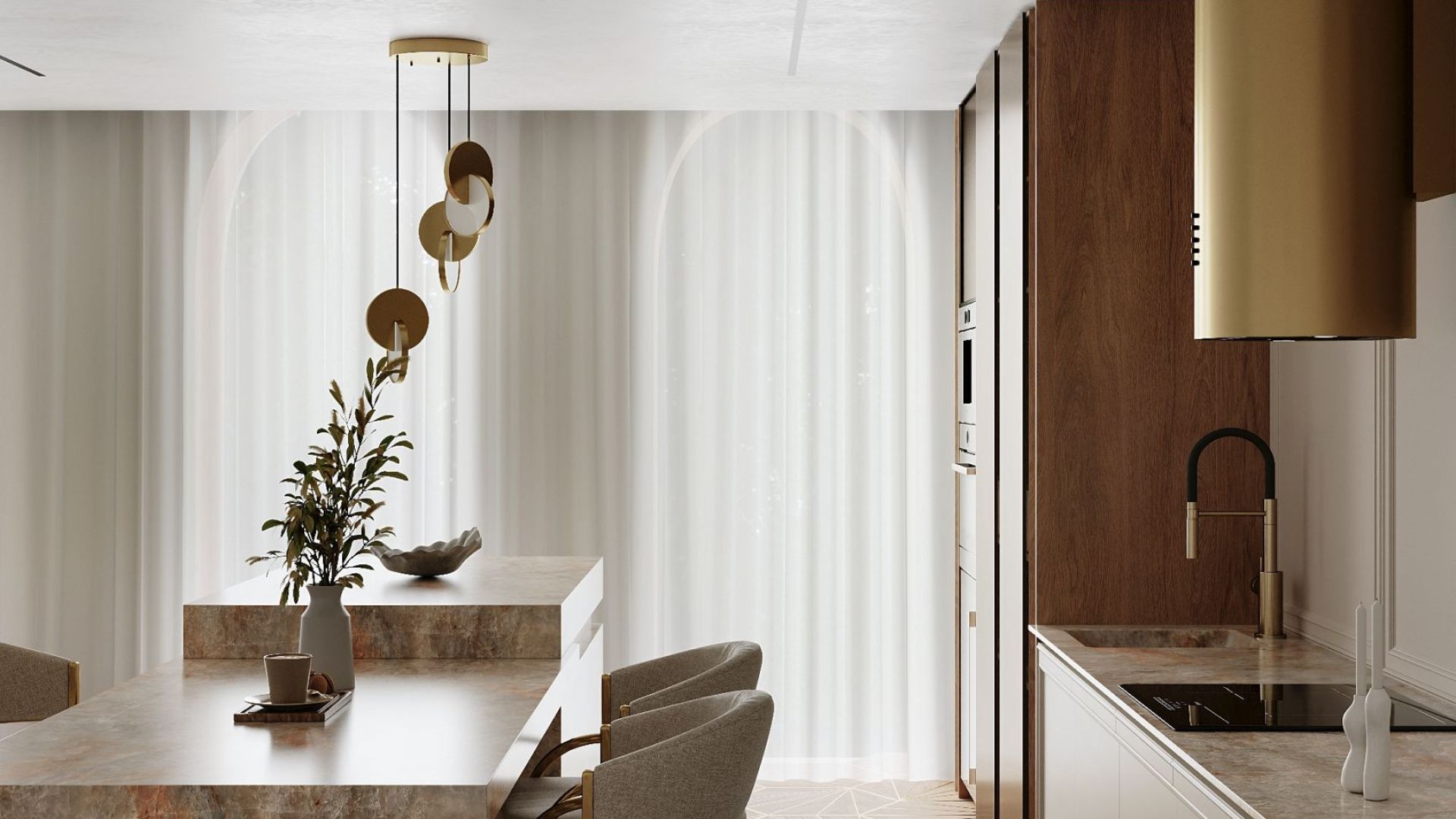 Вытяжка пристенная Cylindro OR Eco Gold - Золото - Визуализации 8