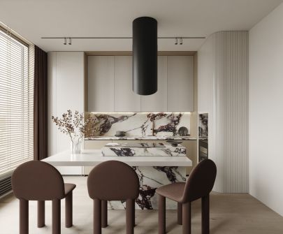 Вытяжка островная Hiro Color Black-Copper - Черный матт/Медь - 40 см - Визуализации