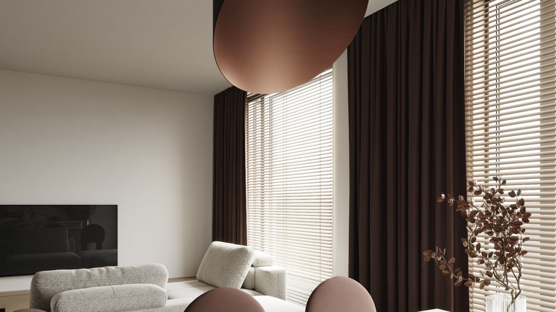 Вытяжка островная Hiro Color Black-Copper - Черный матт/Медь - Визуализации 5