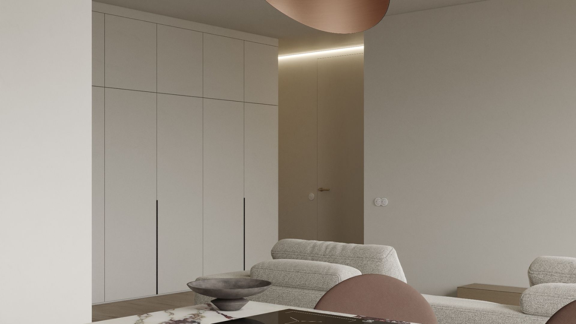 Вытяжка островная Hiro Color Black-Copper - Черный матт/Медь - Визуализации 8