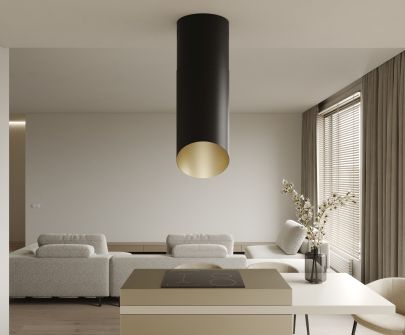 Вытяжка островная Hiro Color Black-Gold - Черный матт/Золото - 40 см - Визуализации