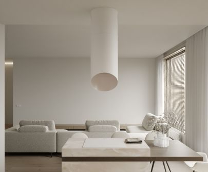 Вытяжка островная Hiro Color White-Kashmir - Белый матт/Кашемир - 40 см - Визуализации