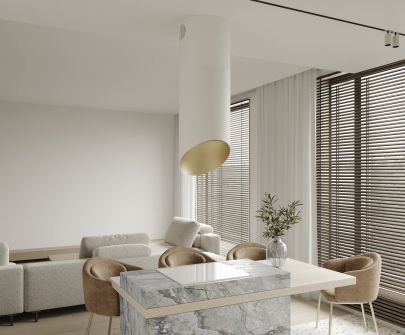 Вытяжка островная Hiro Color White-Gold - Белый матт/Золото - 40 см - Визуализации