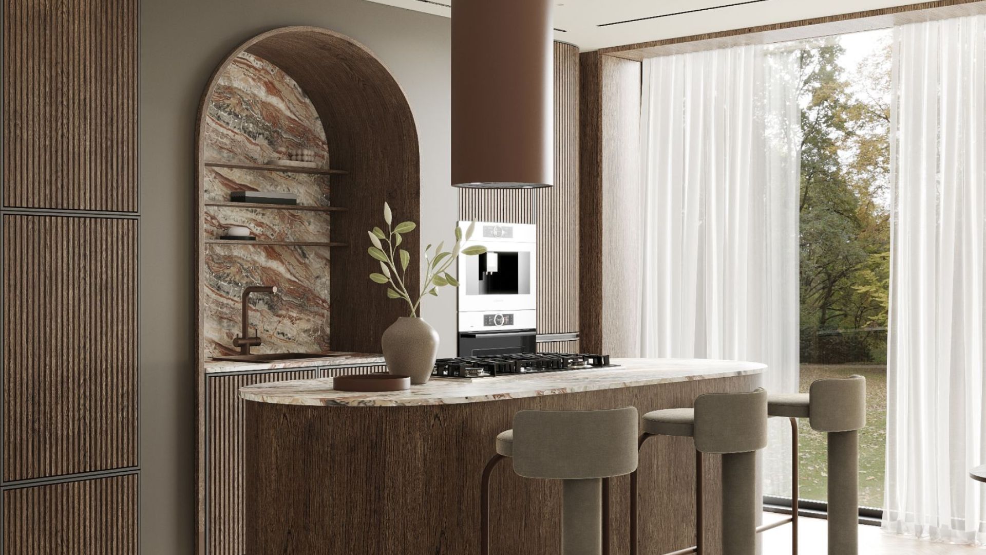Вытяжка островная Cylindro Eco Dusty Rose - Dusty Rose - Визуализации 7