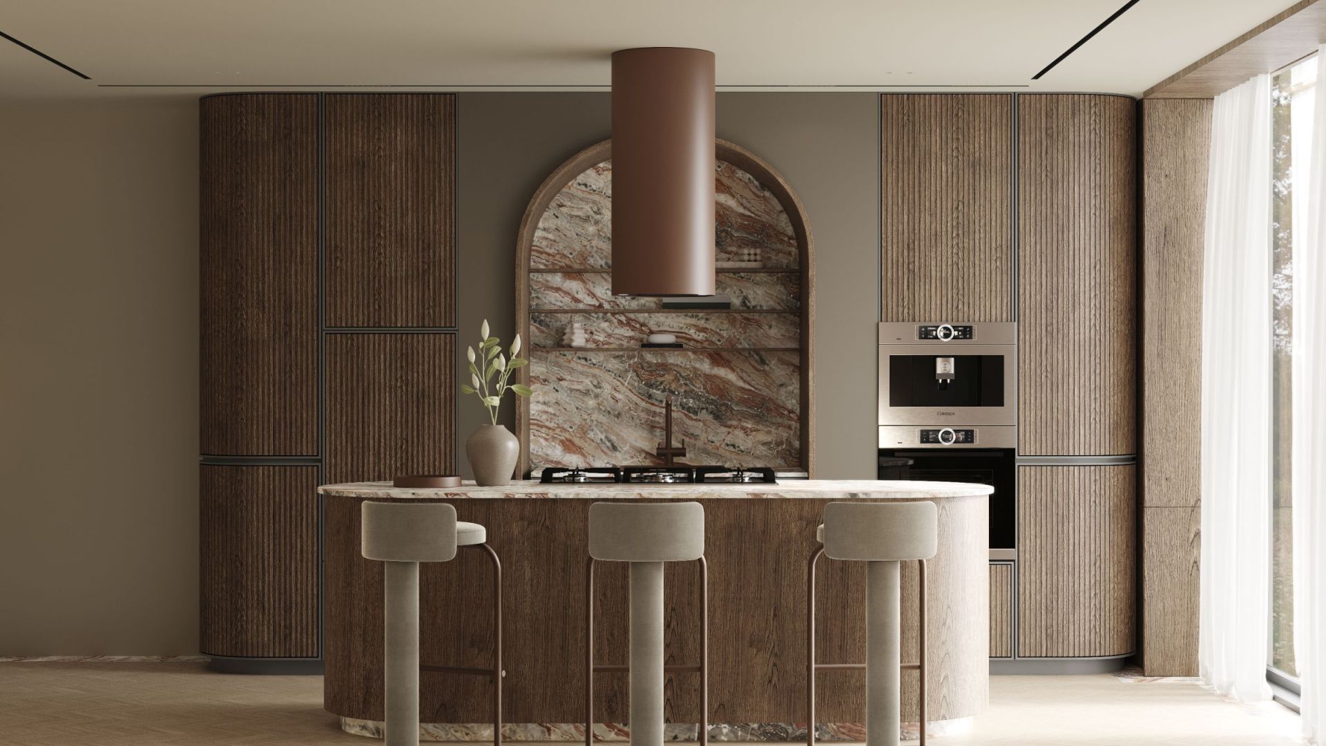Вытяжка островная Cylindro Eco Dusty Rose - Dusty Rose - Визуализации