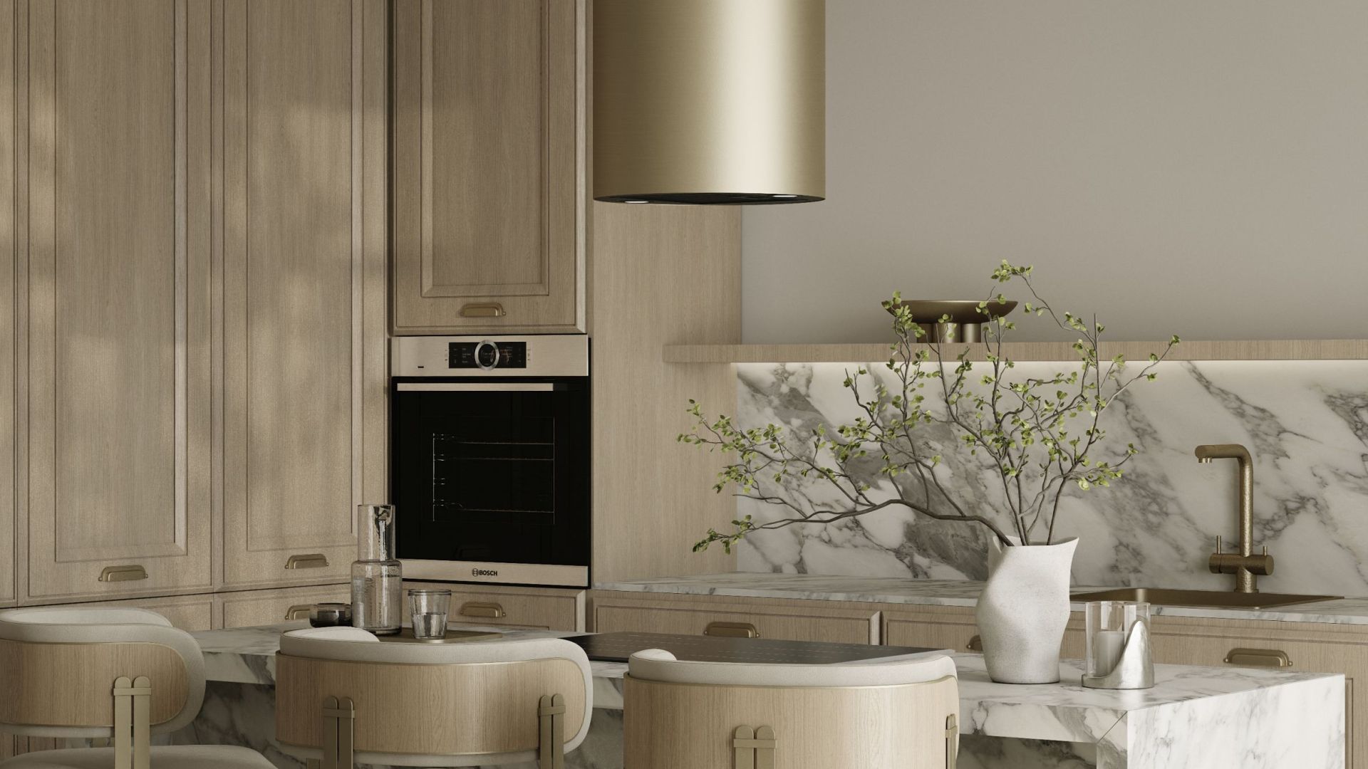 Вытяжка островная Cylindro Eco Gold - Золото - Визуализации 5