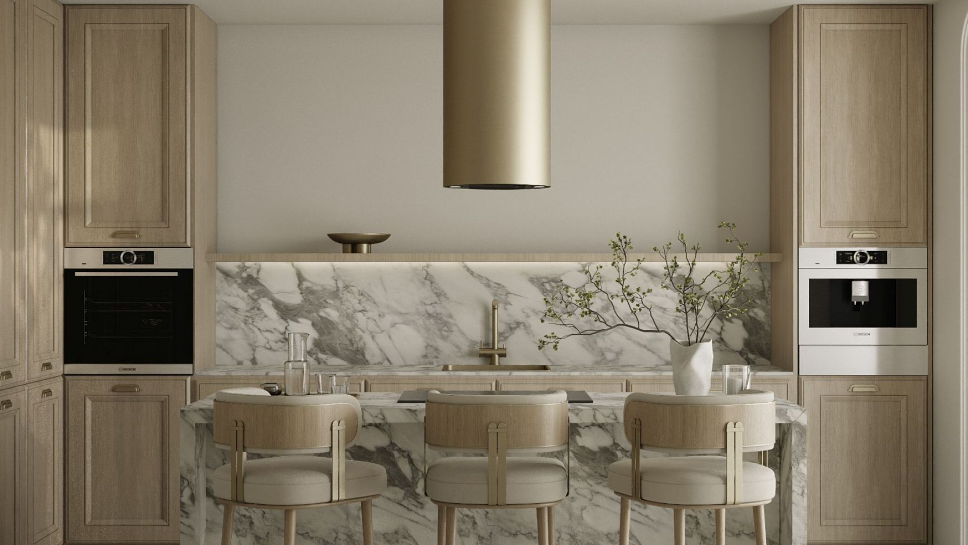 Вытяжка островная Cylindro Eco Gold - Золото - Визуализации 9